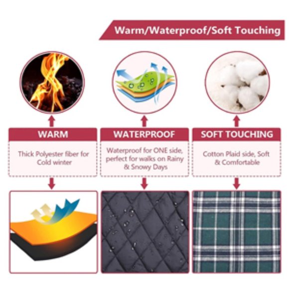 Waterproof Windproof Reversible cat or dog Coat  XS - Picture 8 of 8